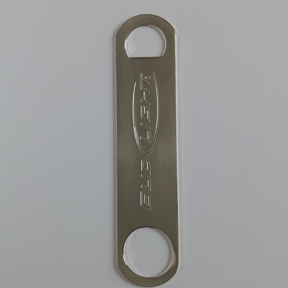 Bud Light metal bottle opener double ended bartenders friend